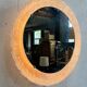 Vintage Round Hillebrand Iceglass Mirror with Lighting