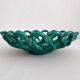 Vintage Vallauris green woven ceramic fruit bowl