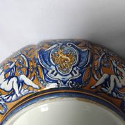 Coupe à anses en faïence Gien décor Francois 1er, 1860