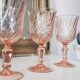 set of 6 red wine glasses pink rosaline luminarc arcoroc 14.5cm vintage