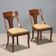 Antique Louis-Philippe chairs in walnut and fabric, Italy, 19th century.
