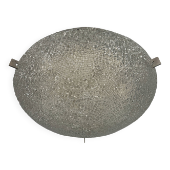 1960s 1970s Ice Glass Flush Mount from by Kaiser Leuchten Germany
