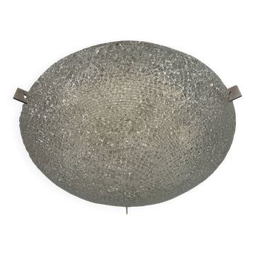 1960s 1970s Ice Glass Flush Mount from by Kaiser Leuchten Germany