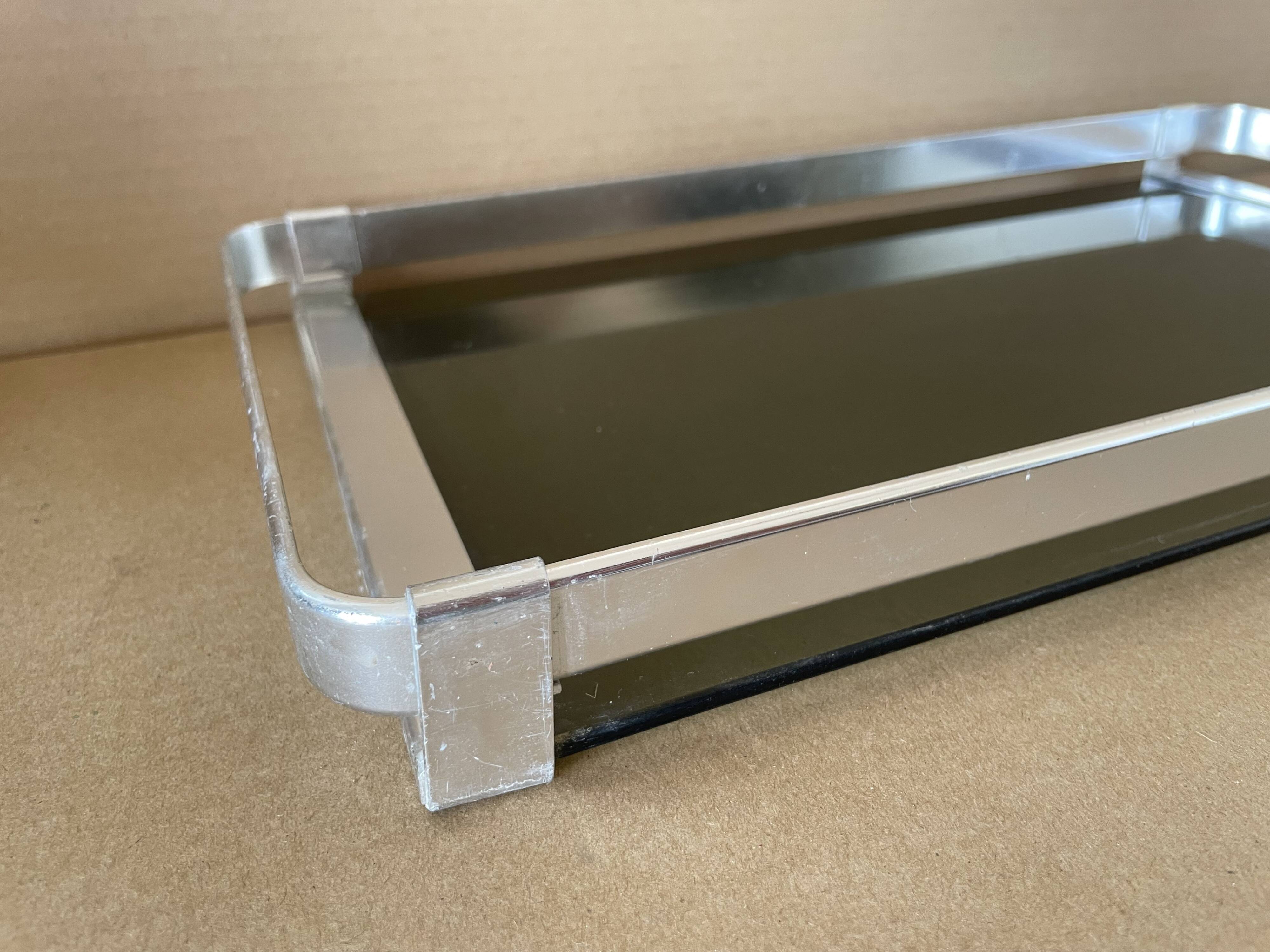70s smoked glass tray