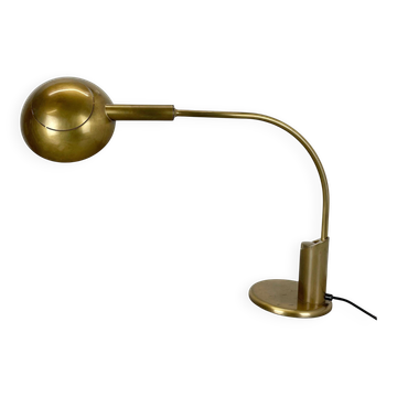 Large Modernist 60cm Table Lamp in Brass and Metal by Florian Schulz, Germany, 1970s