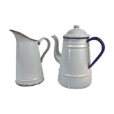 Coffee maker and enamelled sheet metal broc