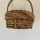 Round wicker and wood basket