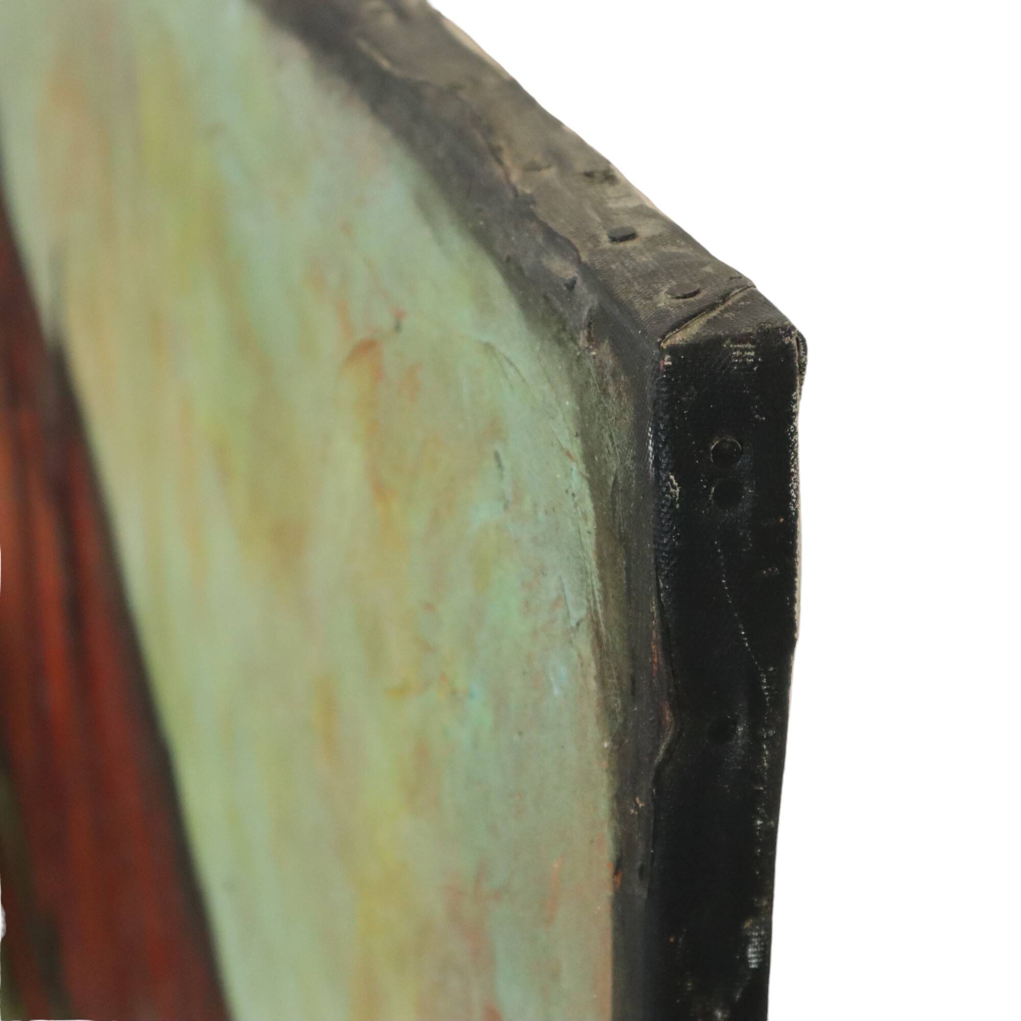 Abstract Boat Art Oil On Canvas XL Huge Painting Signed 146x114cm