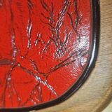 Lot de 12 chaises bistrot skaï rouge 1960 vintage