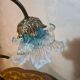 brass lamp 1975 electric working superb blue translucent tulip 42x30