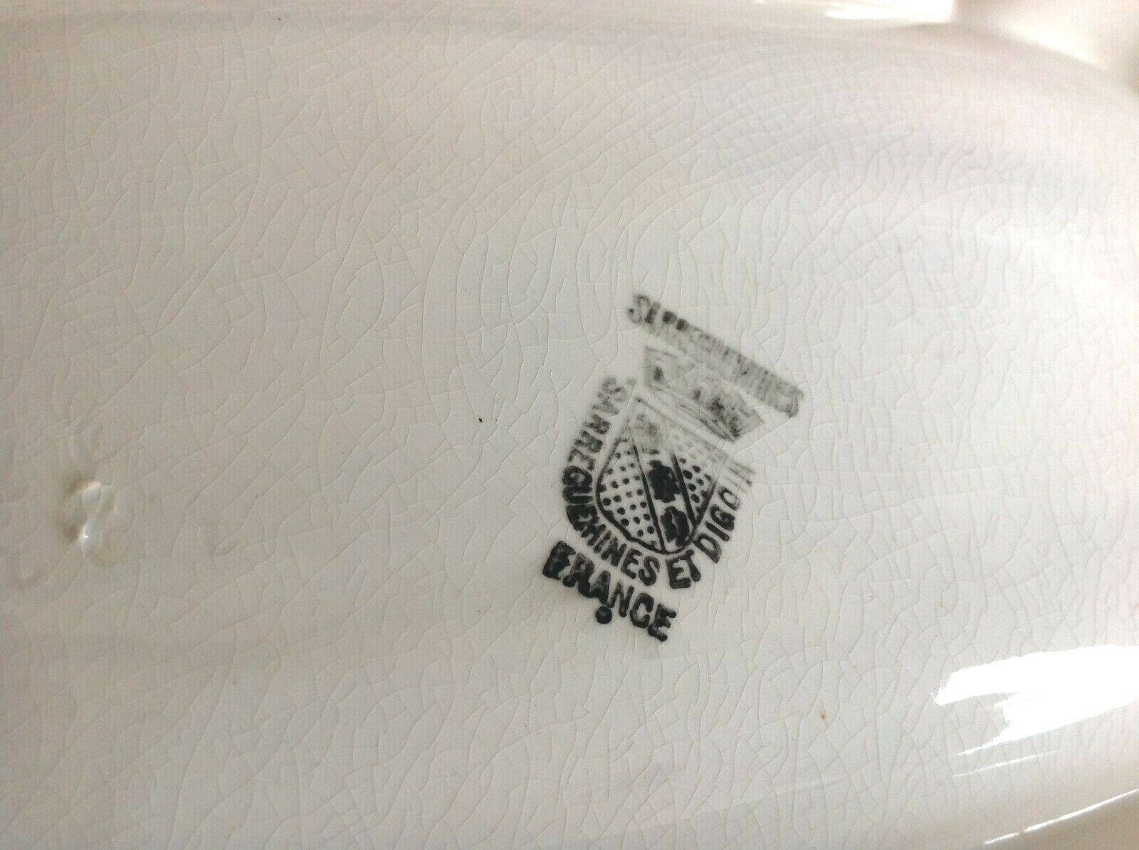 White compartment dish from Sarreguemines & Digoin / vintage 50s-60s