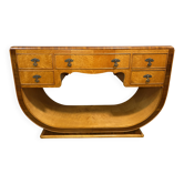 Art Deco Antique Vintage Console Table in Bird’s Eye Maple 1920-1930  Sweep