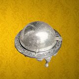 Antique silver-plated butter dish – made in England – butter bell / caviar pot