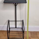 Perforated metal telephone holder console from the 1950s, 65 cm