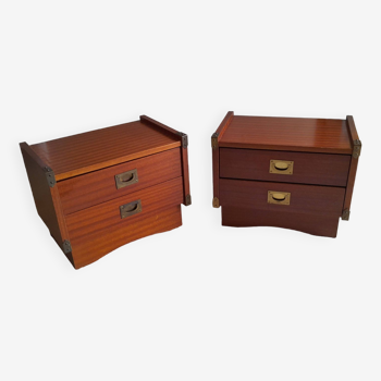 Pair of vintage bedside tables from the 70s boat model