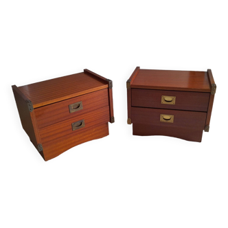 Pair of vintage bedside tables from the 70s boat model