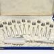 Art Deco silver-plated cake service, shell model, circa 1930.