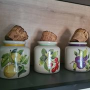Pots sandstone decoration fruits