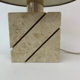 Travertine table lamp with golden details, 1970’s