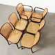 Josef Hoffmann set of 6 Prague Dining Chairs for Drevounia Czechoslovakia 1970s