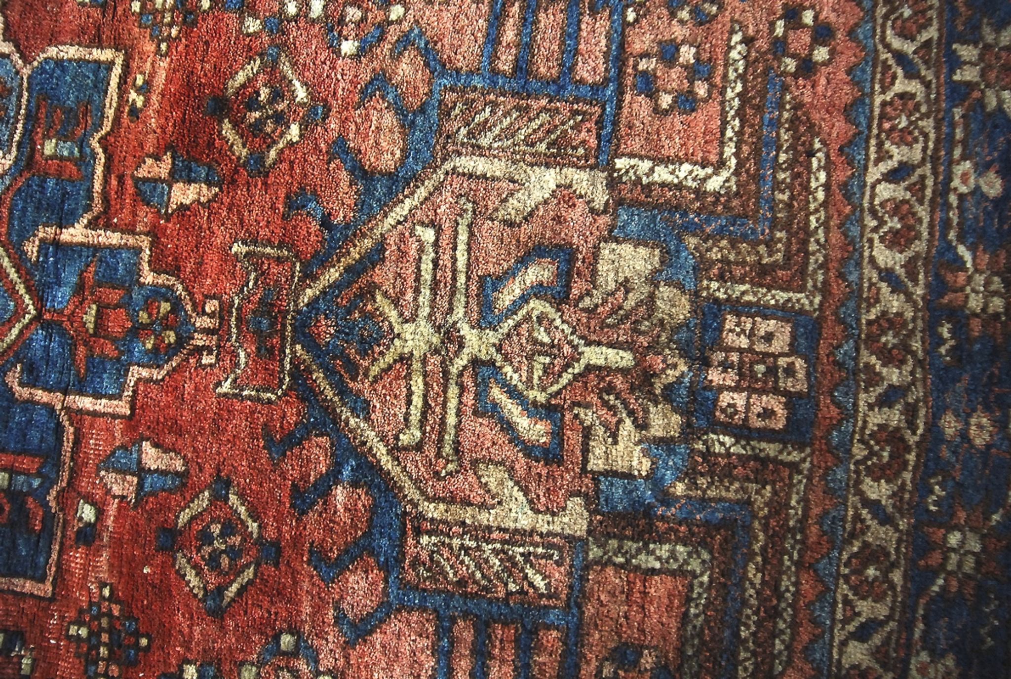 Antique Hand-woven Persian Heriz Carpet, 1920 s - 140x97cm