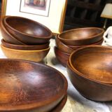 Set of 12 wooden bowls