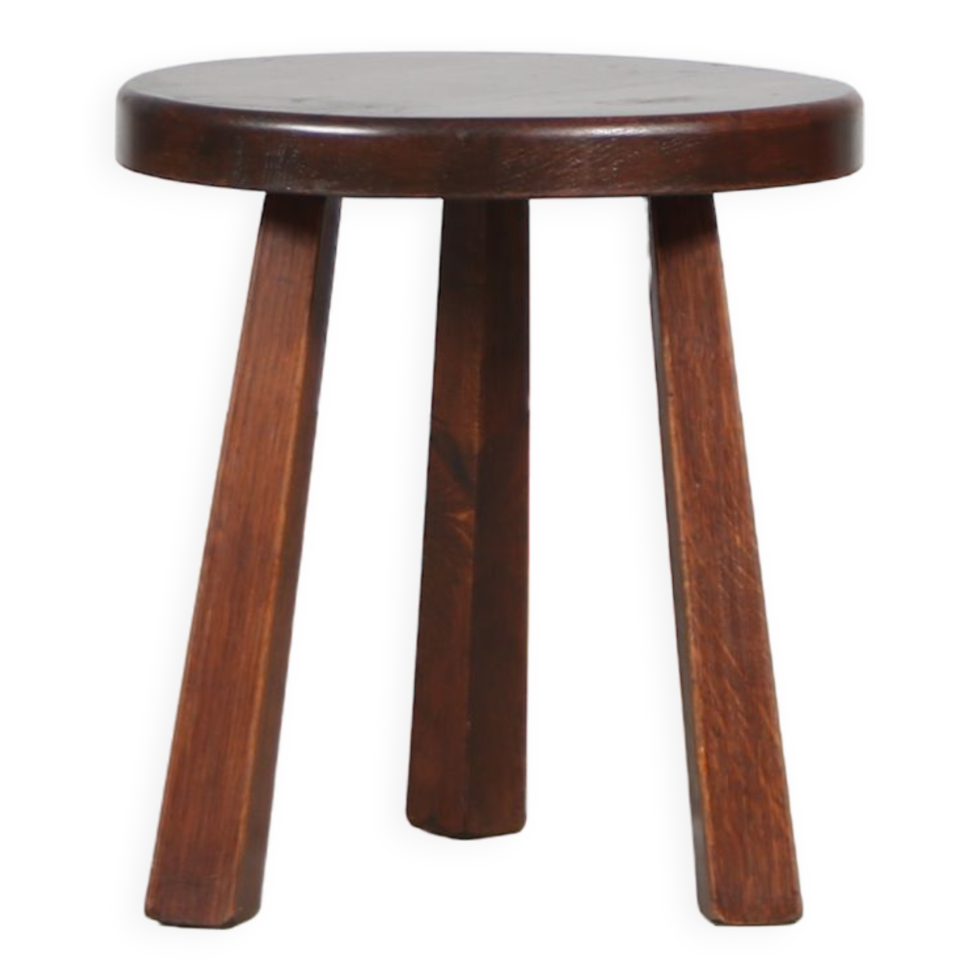 1970s brutalist oak stool from the netherlands
