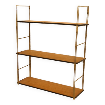 Shelf 1950 to 60 string wood veneer with rod on the edge of the shelf h60x17x50