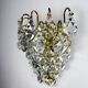 Kinkeldey XL 5-tier cut crystal wall sconce, gilt brass, Germany, 1970s