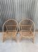 Paire de fauteuils coquille en osier rotin vintage