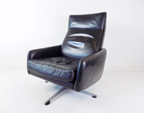 fauteuil En cuir 60s noir