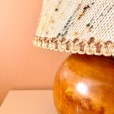 Lampe en bois pied boule