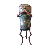 Anthropomorphic vase 68 cm ceramic and wrought iron