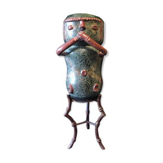 Vase anthropomorphe 68 cm céramique et fer forgé