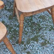 Set of 4 chairs and 1 armchair in mountain style made of oak.