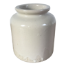 Beige stoneware mustard pot