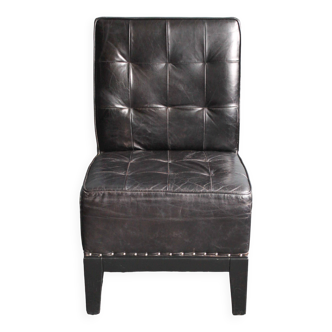Modern black leather armchair, 20th century.