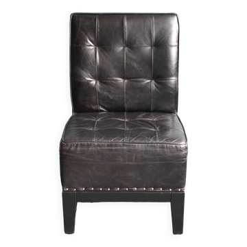 Modern black leather armchair, 20th century.