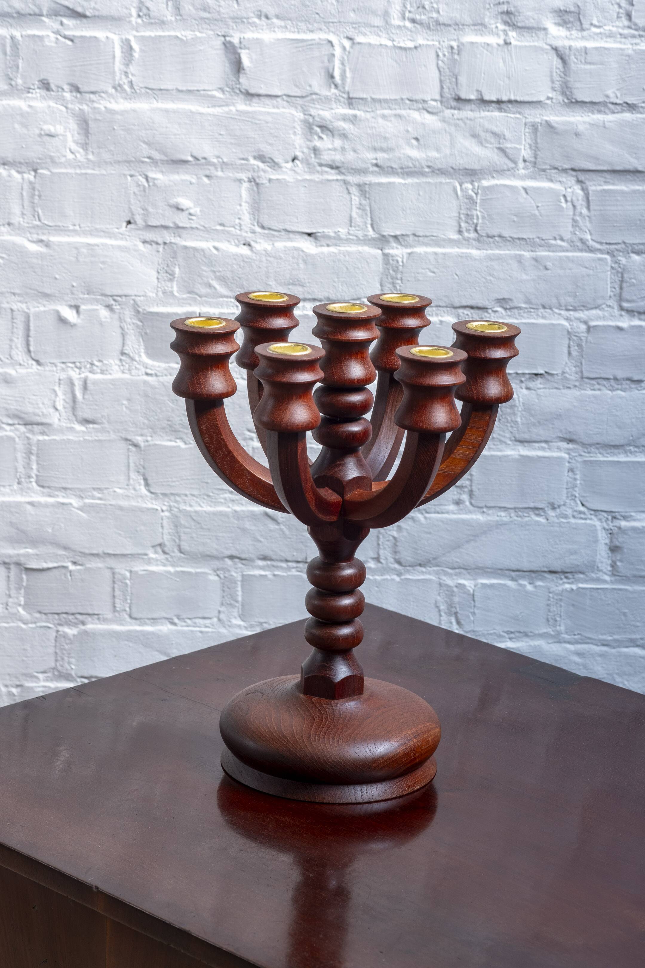 Midcentury Teak Candleholder for 7 candles, 1960s Denmark