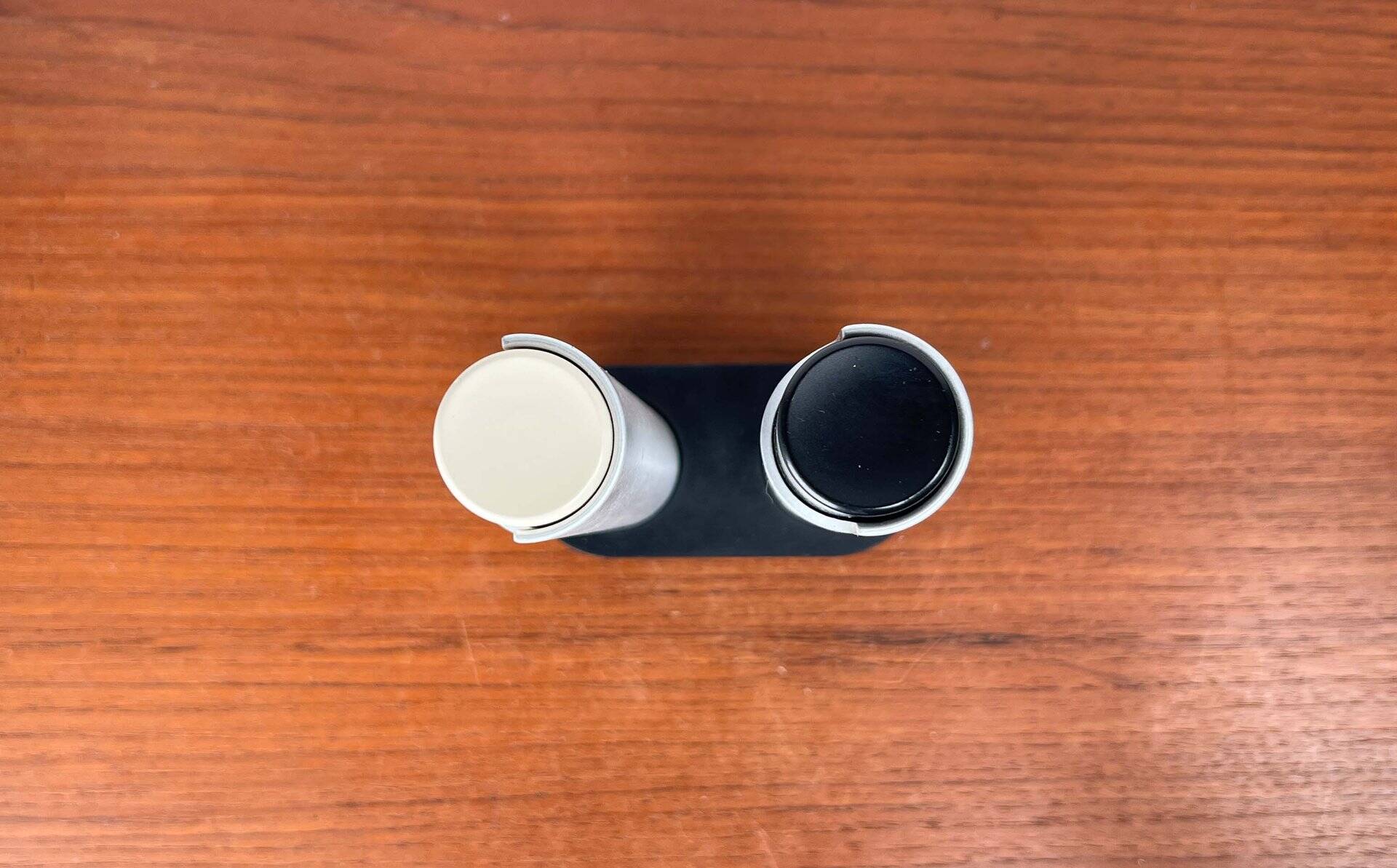 Modern mid-century Danish salt and pepper grinder by Rud Thygesen and Johnny Sørensen for Rosendahl, 1960s, set of 2.