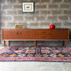 Scandinavian low sideboard in teak, 1960.