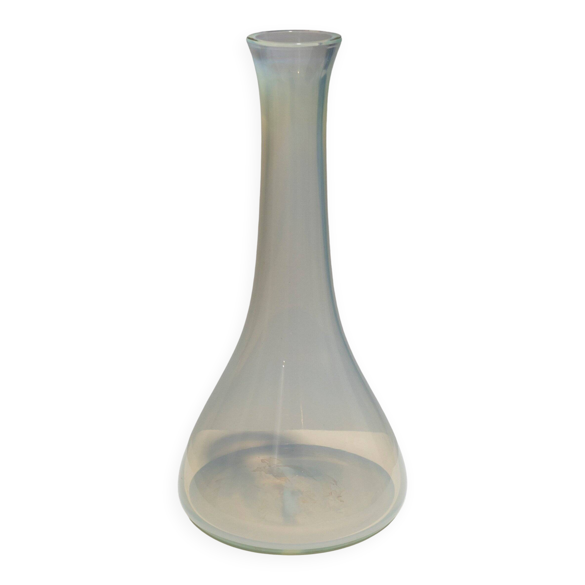 Tall glass vase with long neck, 1950s