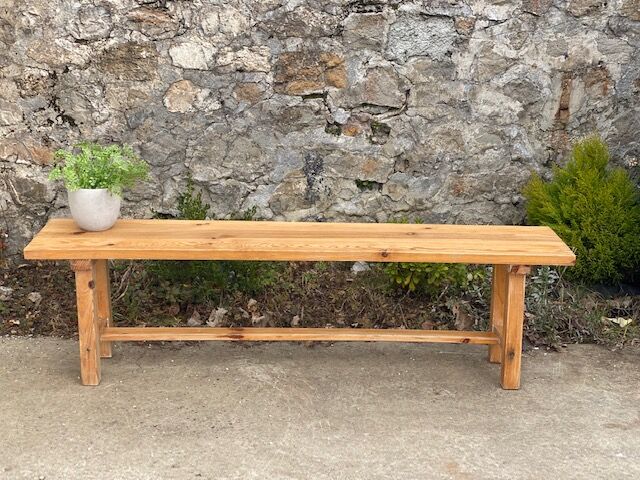 Solid wood farm bench