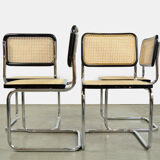 Set of 4 Cesca tubular frame cantilever dining chairs, Italy 1990s