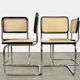Set of 4 Cesca tubular frame cantilever dining chairs, Italy 1990s