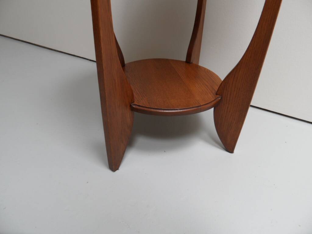 Table d'appoint ronde en chêne Art Déco