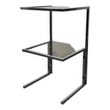 End table in chrome and smoked glass