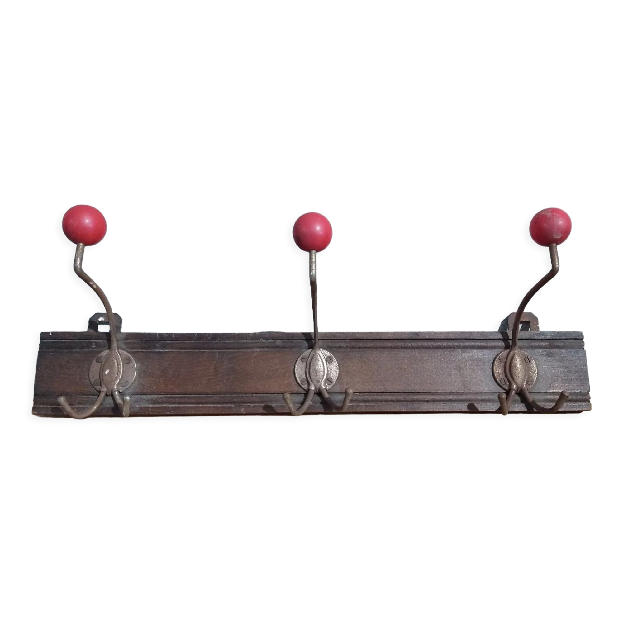 Vintage wood and metal coat rack
