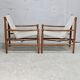 Olav Hodnebo, Suède, Circa 1960: paire de fauteuils scandinaves, toile, bois, corde et cuir.