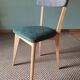 Green bistro chair with houndstooth pattern